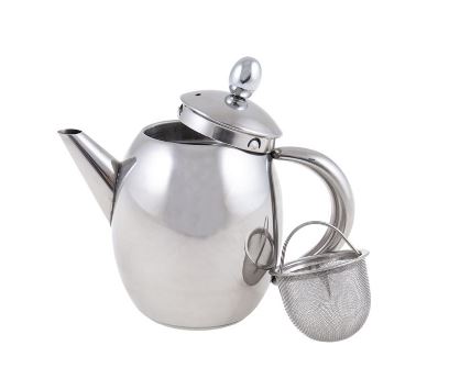 Benzer – Hotello Polished Steel Tea Pot 1Ltr 6 Cup